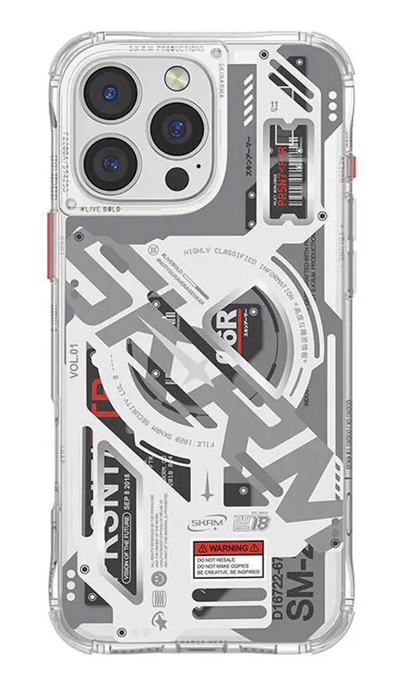 iPhone 15 Pro Max Kılıf Magsafe Şarj Özellikli Katmanlı Makine Temalı SkinArma Ekho Kapak