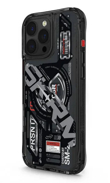 iPhone 15 Pro Max Kılıf Magsafe Şarj Özellikli Katmanlı Makine Temalı SkinArma Ekho Kapak