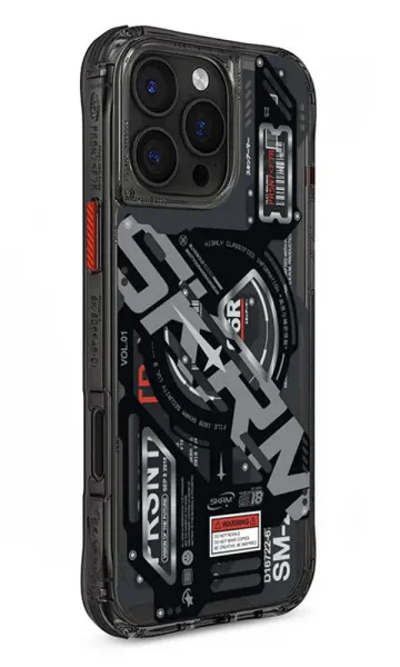 iPhone 15 Pro Kılıf Magsafe Şarj Özellikli Katmanlı Makine Temalı SkinArma Ekho Kapak