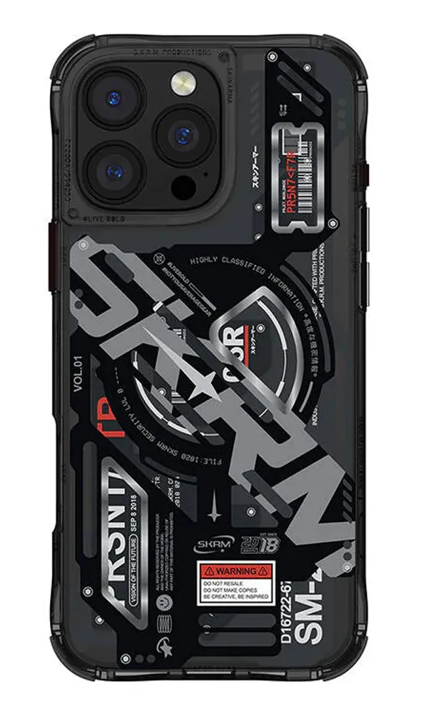 iPhone 15 Pro Kılıf Magsafe Şarj Özellikli Katmanlı Makine Temalı SkinArma Ekho Kapak