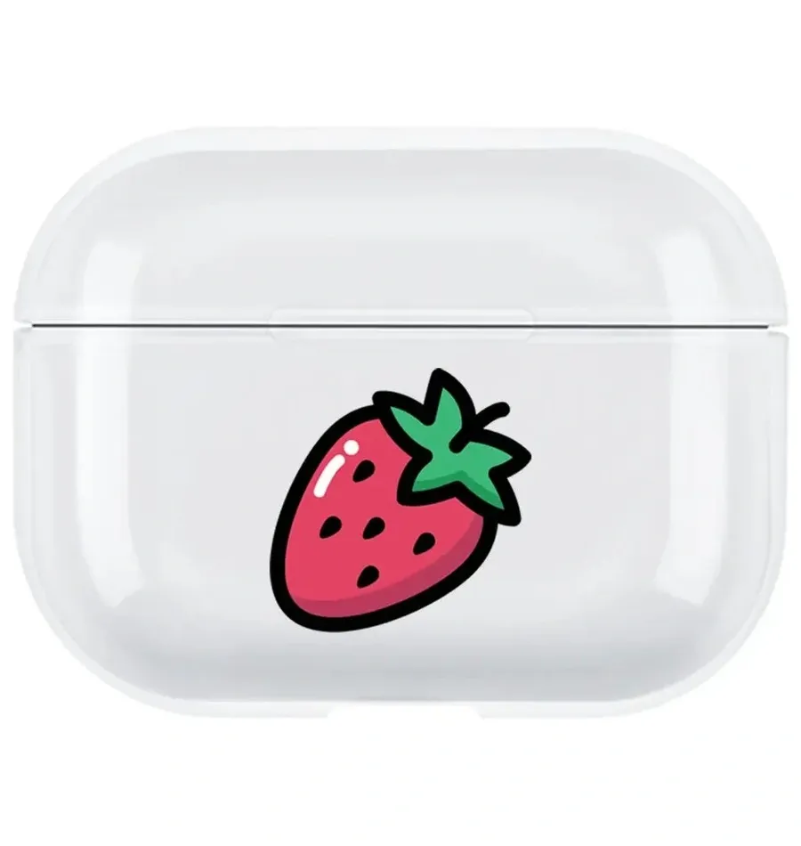 AirPods Pro Şeffaf Kılıf - Çilek