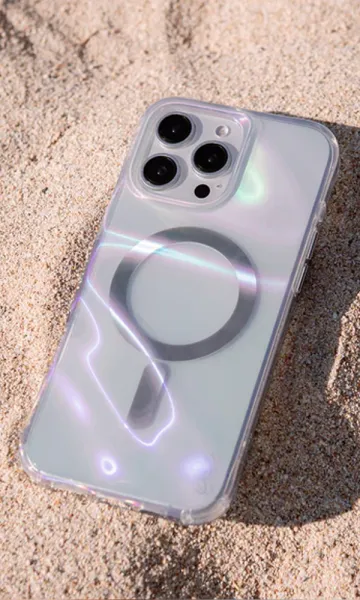 iPhone 16 Pro Max Kılıf Magsafe Şarj Özellikli Holografik Şeffaf Arka Yüzey Coehl Savon Kapak