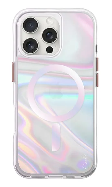 iPhone 16 Pro Max Kılıf Magsafe Şarj Özellikli Holografik Şeffaf Arka Yüzey Coehl Savon Kapak