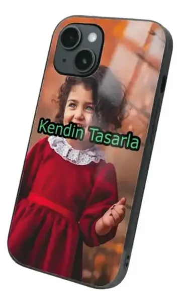 iPhone 15 Tamperli Kılıf Tasarla Tamperli Glossy Cam Kapak
