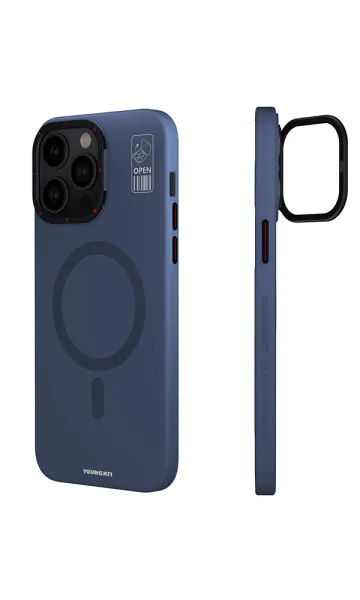 iPhone 15 Pro Max Kılıf Magsafe Şarj Özellikli Standlı YoungKit Hermit Bracket Serisi Kapak