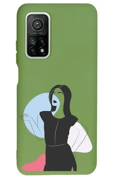 Xiaomi Mi 10T Pro Lansman Kılıf - Art Woman 1 Yeşil
