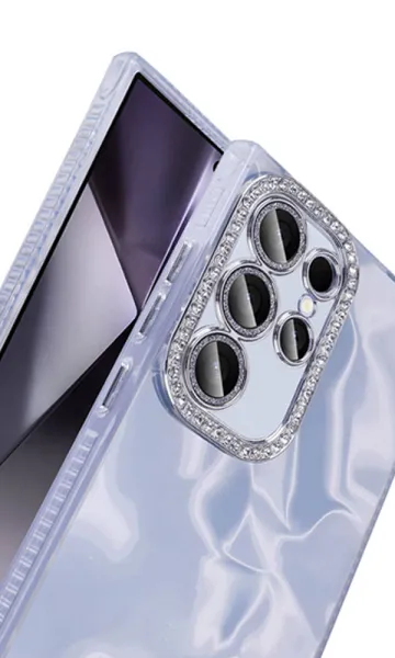 Samsung S23 Ultra Kılıf Airbagli Parlak Taş Detay Tasarımlı Esila Kapak