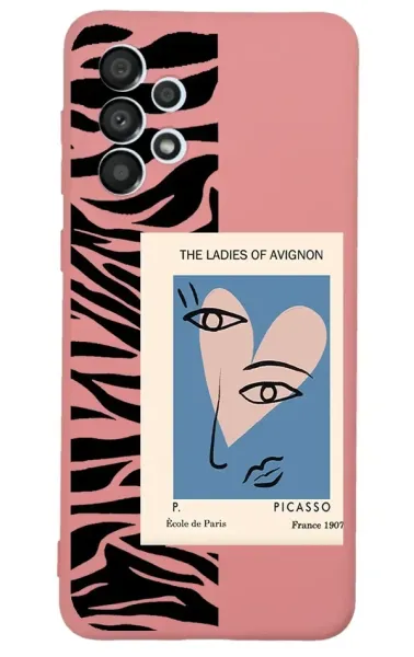 Samsung Galaxy A33 Lansman Kılıf - Zebralı Pembe