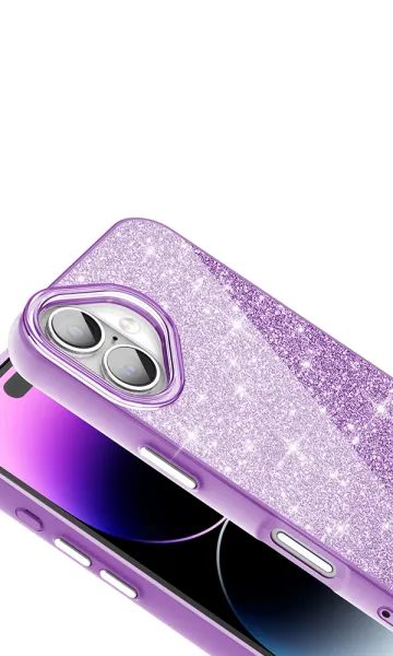 Apple iPhone 16 Kılıf Magsafe Şarj Özellikli Parlayan Simli Okso Kapak