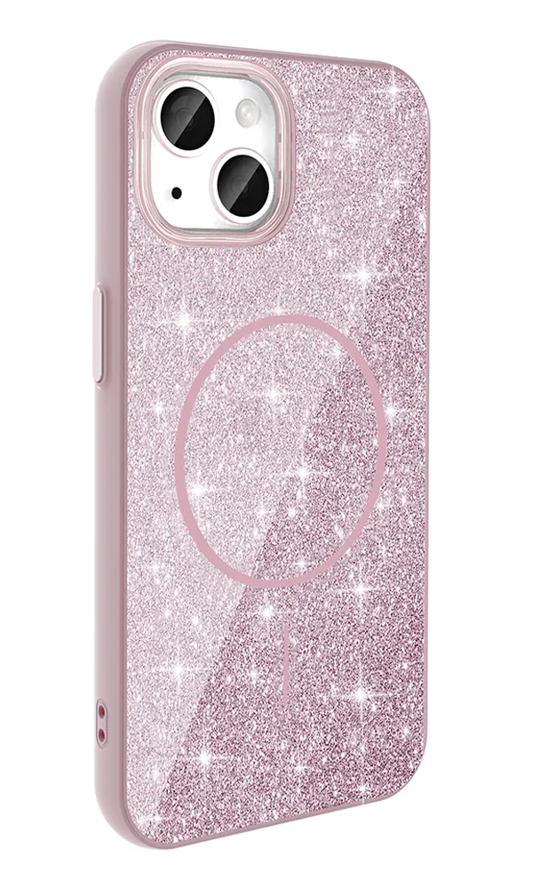 iPhone 11 Kılıf Magsafe Şarj Özellikli Parlayan Simli Okso Kapak