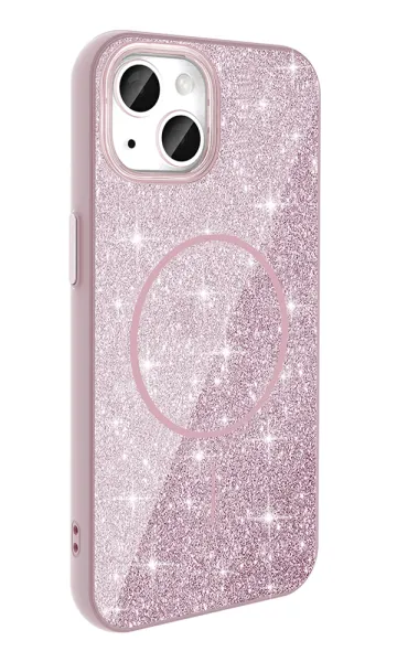 iPhone 11 Kılıf Magsafe Şarj Özellikli Parlayan Simli Okso Kapak