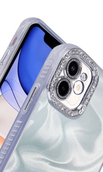 iPhone 12 Kılıf Airbagli Parlak Taş Detay Tasarımlı Esila Kapak