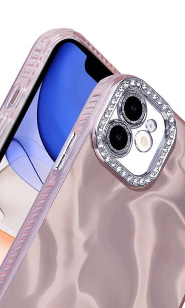 iPhone 12 Kılıf Airbagli Parlak Taş Detay Tasarımlı Esila Kapak