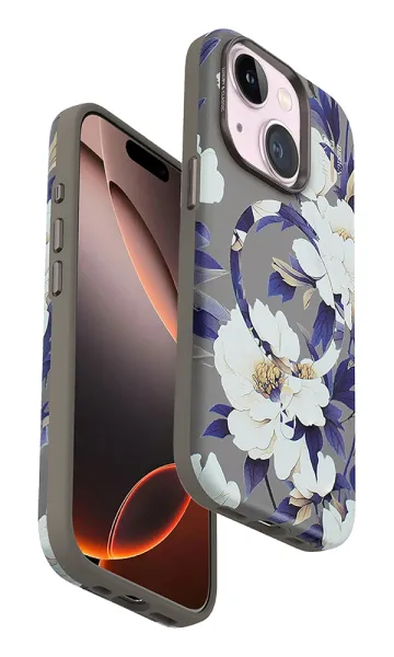 Apple iPhone 13 - iPhone 14 Uyumlu Kılıf ONEGIF Flower Series Magsafe Kapak