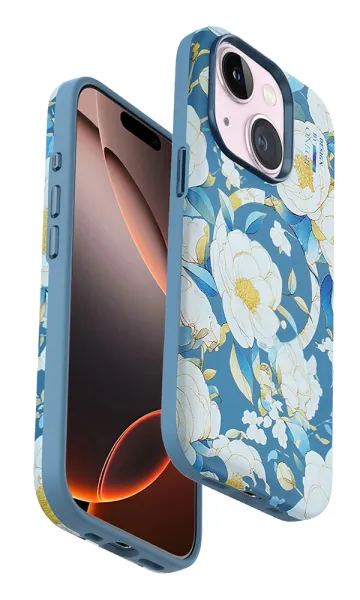 Apple iPhone 13 - iPhone 14 Uyumlu Kılıf ONEGIF Flower Series Magsafe Kapak