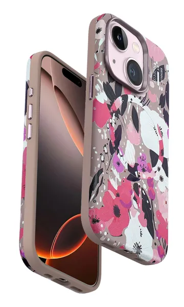 Apple iPhone 13 - iPhone 14 Uyumlu Kılıf ONEGIF Flower Series Magsafe Kapak