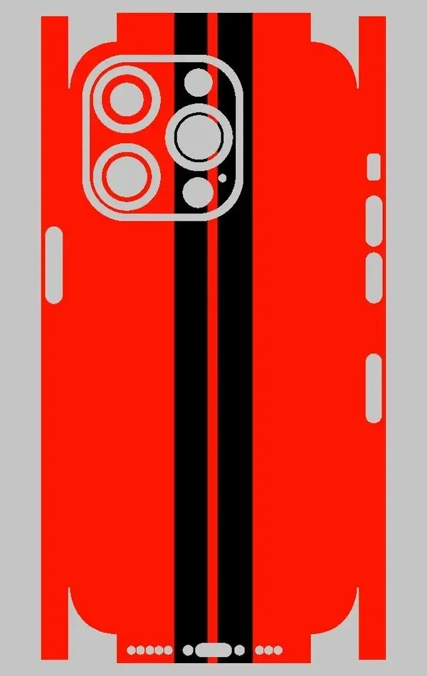 iPhone 14 Pro Telefon Kaplama - Siyah Çift Şerit