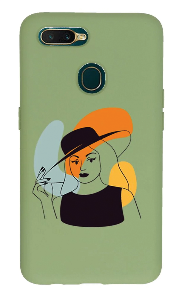 Oppo A5s Lansman Kılıf - Art Woman 4 Yeşil