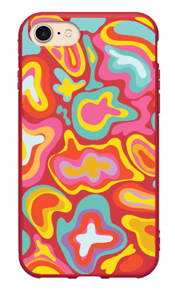 iPhone 8 Lansman Kılıf - Colors 2 Kırmızı