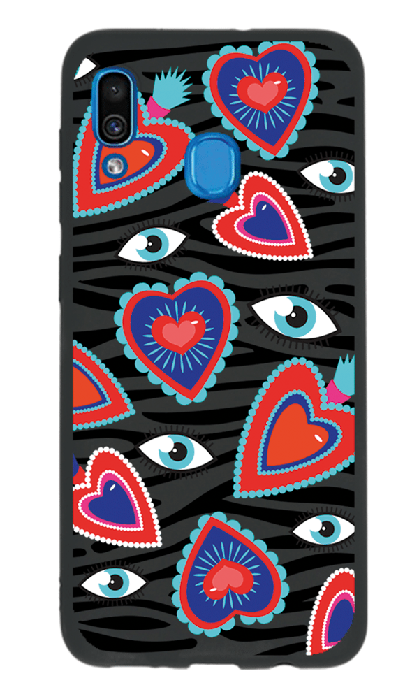 Samsung Galaxy A30 Lansman Kılıf - Eye Of The Heart Siyah