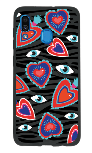 Samsung Galaxy A30 Lansman Kılıf - Eye Of The Heart Siyah