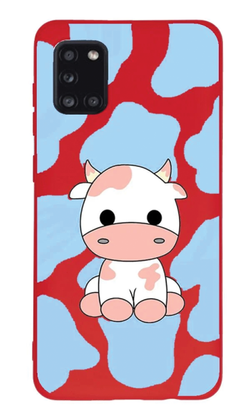 Samsung Galaxy A31 Lansman Kılıf - İnek Kırmızı