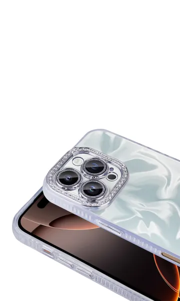 iPhone 16 Pro Kılıf Airbagli Parlak Taş Detay Tasarımlı Esila Kapak