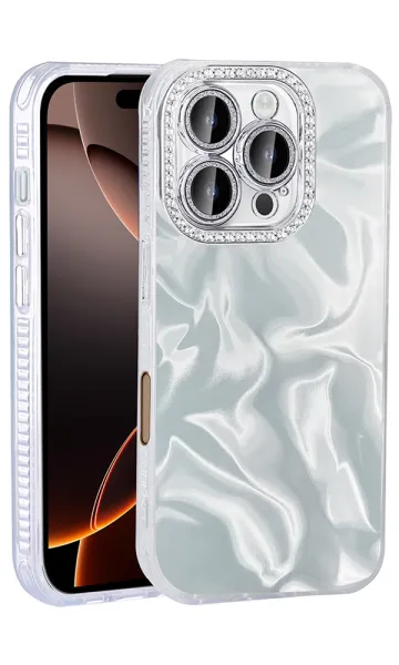 iPhone 16 Pro Kılıf Airbagli Parlak Taş Detay Tasarımlı Esila Kapak