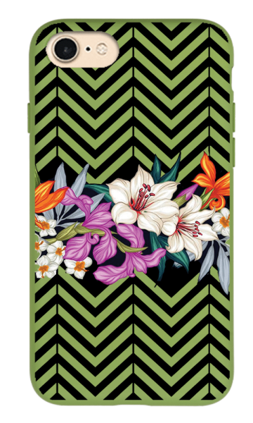 iPhone 8 Lansman Kılıf - Çiçek Yeşil