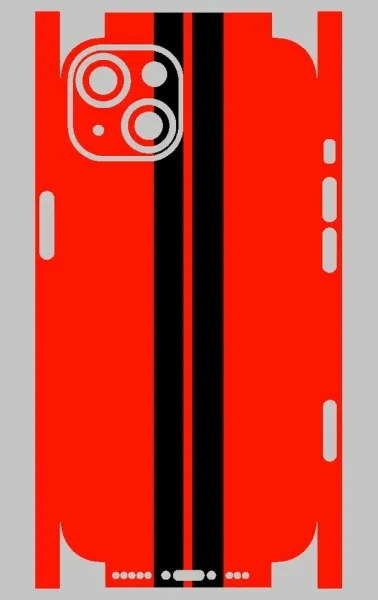 iPhone 14 Telefon Kaplama - Siyah Çift Şerit