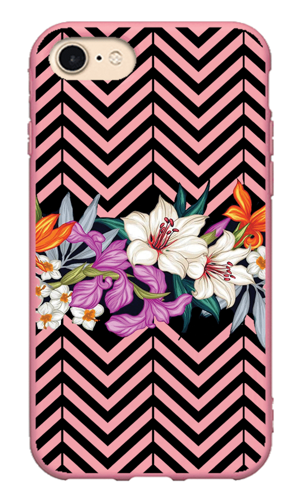 iPhone 8 Lansman Kılıf - Çiçek Pembe