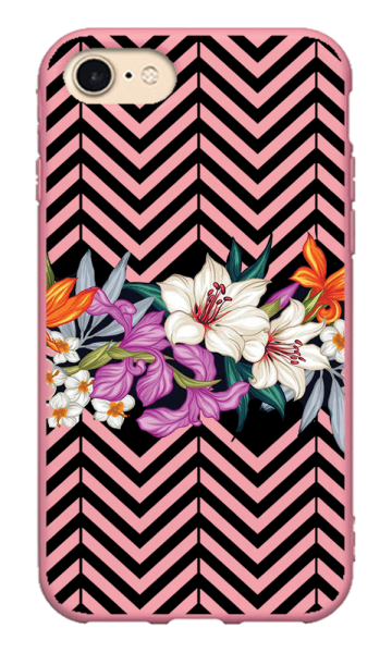 iPhone 8 Lansman Kılıf - Çiçek Pembe