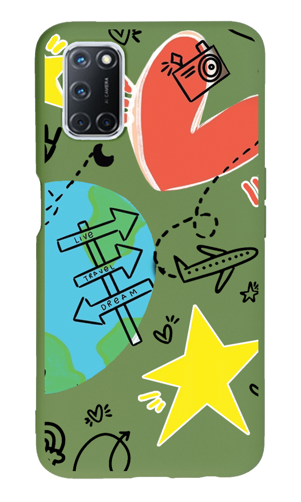 Oppo A72 Lansman Kılıf - World Yeşil