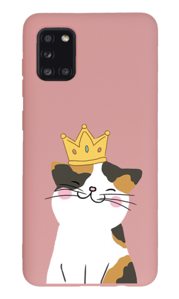 Samsung Galaxy A31 Lansman Kılıf - Kedi Pembe