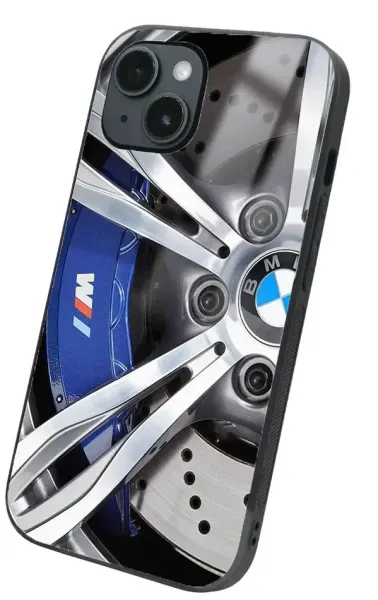 iPhone 14 Tamperli Glossy Cam Kapak - BMW