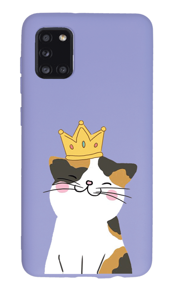 Samsung Galaxy A31 Lansman Kılıf - Kedi Lila