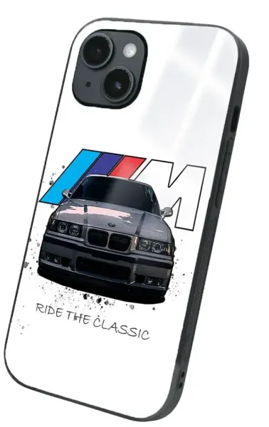 iPhone 14 Tamperli Glossy Cam Kapak - BMW 3