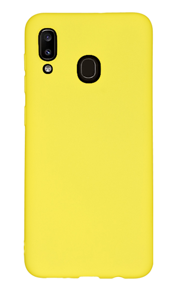 Samsung Galaxy A20 Kılıf Tasarla Lansman Dokulu Kapak Sarı