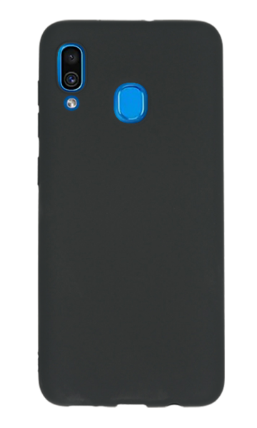 Samsung Galaxy A20 Kılıf Tasarla Lansman Dokulu Kapak Siyah