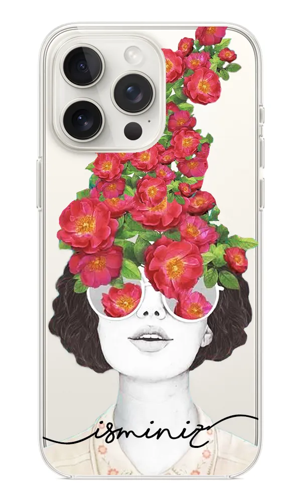 Çiçek Desenli Şeffaf Kılıf - Flower Girl