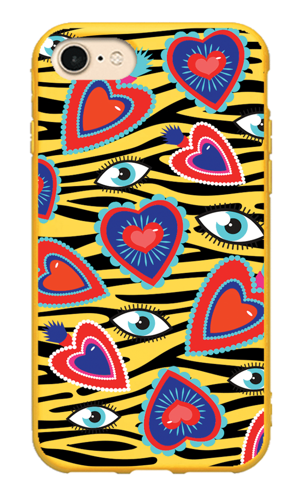 iPhone 8 Lansman Kılıf - Eye Of The Heart Sarı