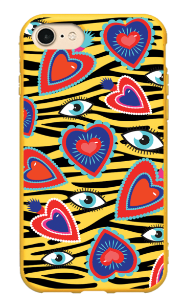 iPhone 8 Lansman Kılıf - Eye Of The Heart Sarı