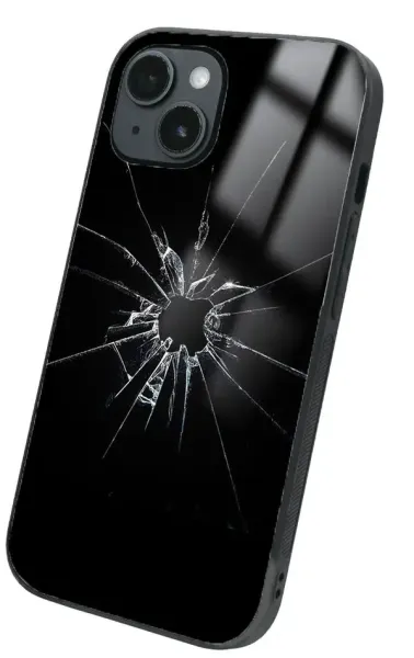 iPhone 14 Tamperli Glossy Cam Kapak - Broken 1