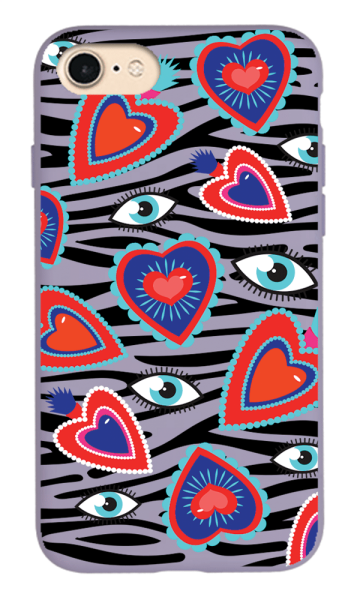 iPhone 8 Lansman Kılıf - Eye Of The Heart Lila
