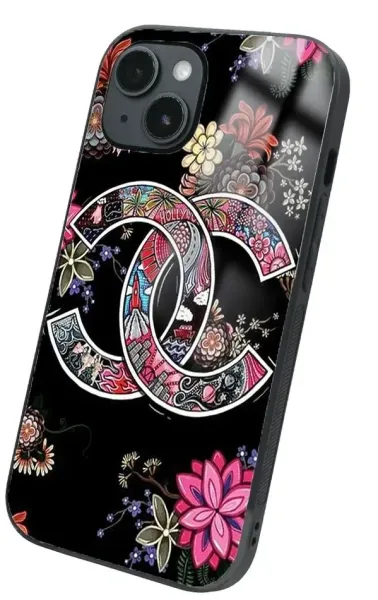 iPhone 14 Tamperli Glossy Cam Kapak - CC Flower