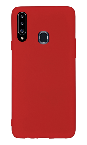 Samsung Galaxy A20s Kılıf Tasarla Lansman Dokulu Kapak Kırmızı