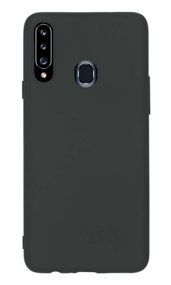 Samsung Galaxy A20s Kılıf Tasarla Lansman Dokulu Kapak Siyah