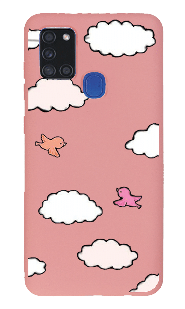 Samsung Galaxy A21s Lansman Kılıf - Kuş Pembe