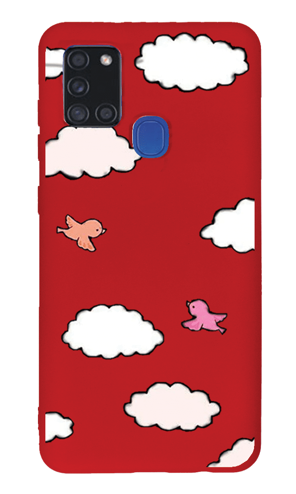 Samsung Galaxy A21s Lansman Kılıf - Kuş Kırmızı