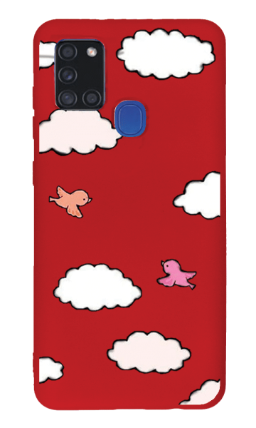 Samsung Galaxy A21s Lansman Kılıf - Kuş Kırmızı